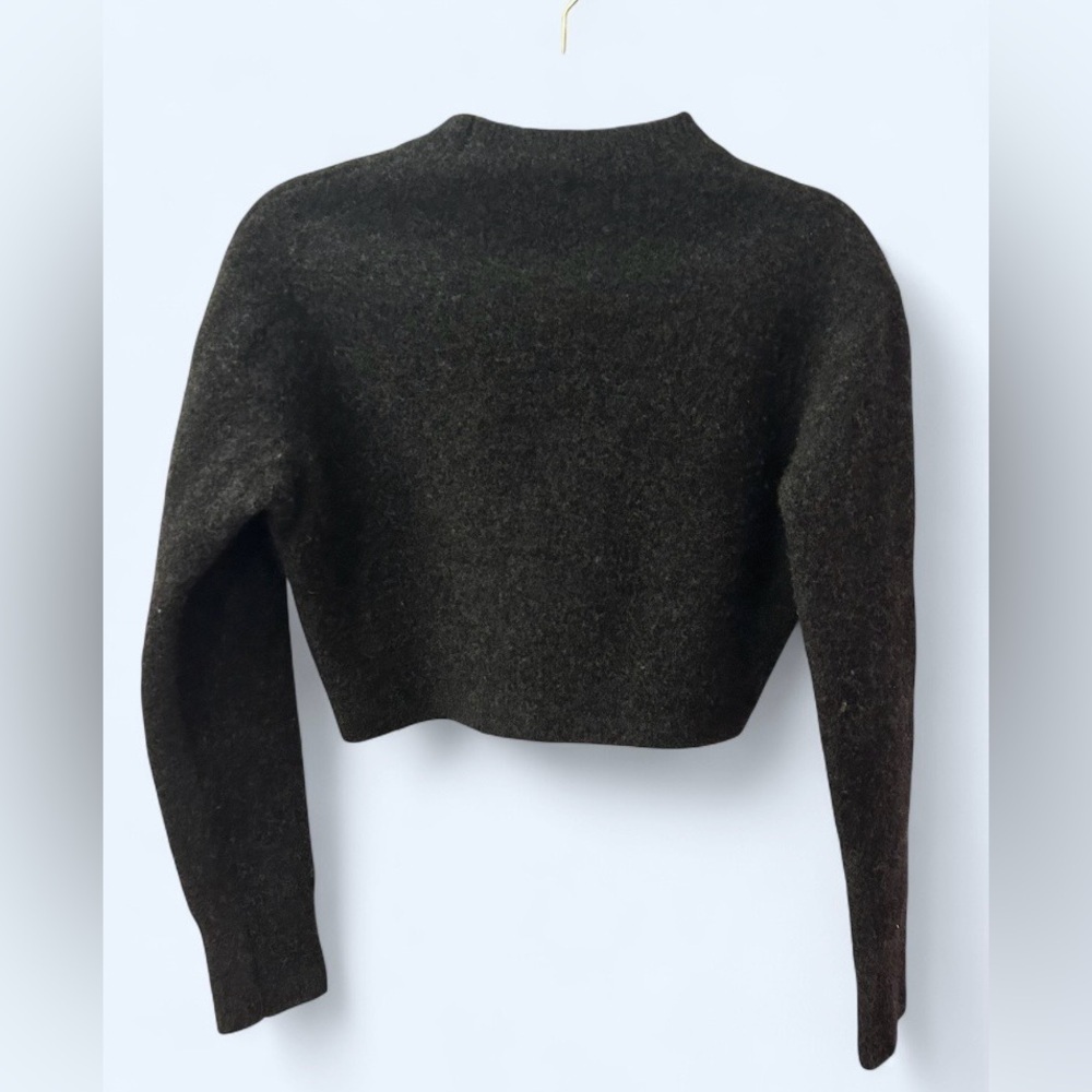 AllSaints Cropped Gray Wool Knit Sweater | Size Medium - Picture 4 of 8